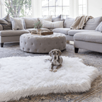 PupRug® Animal Print Memory Foam Dog Bed - Polar Bear Faux Hide