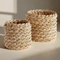 French Braided Abaca Storage Baskets (Set of 2)