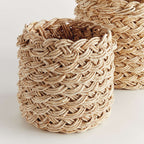 French Braided Abaca Storage Baskets (Set of 2)
