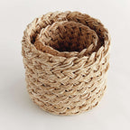 French Braided Abaca Storage Baskets (Set of 2)