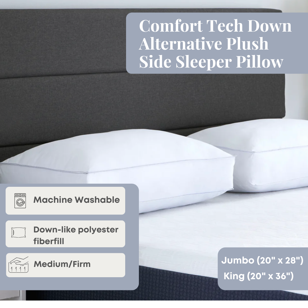 Comfort Tech Down Alternative Plush Side Sleeper Pillow