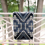 Yachana Collection - Handwoven Reversible Interlocking Lines Gray Black & Cream Alpaca Throw Blanket from Ecuador