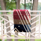 Yachana Collection - Handwoven Reversible Chevron Red Blue Peach & Brown Alpaca Throw Blanket From Ecuador