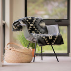 Yachana Collection - Handwoven Reversible Interlocking Lines Gray Black & Cream Alpaca Throw Blanket from Ecuador