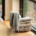 Bouclé Collection - Handloomed Alpaca Bouclé Silver Throw Blanket From Peru