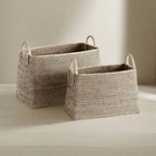 Rattan Magazine Storage Baskets (Set of 2)