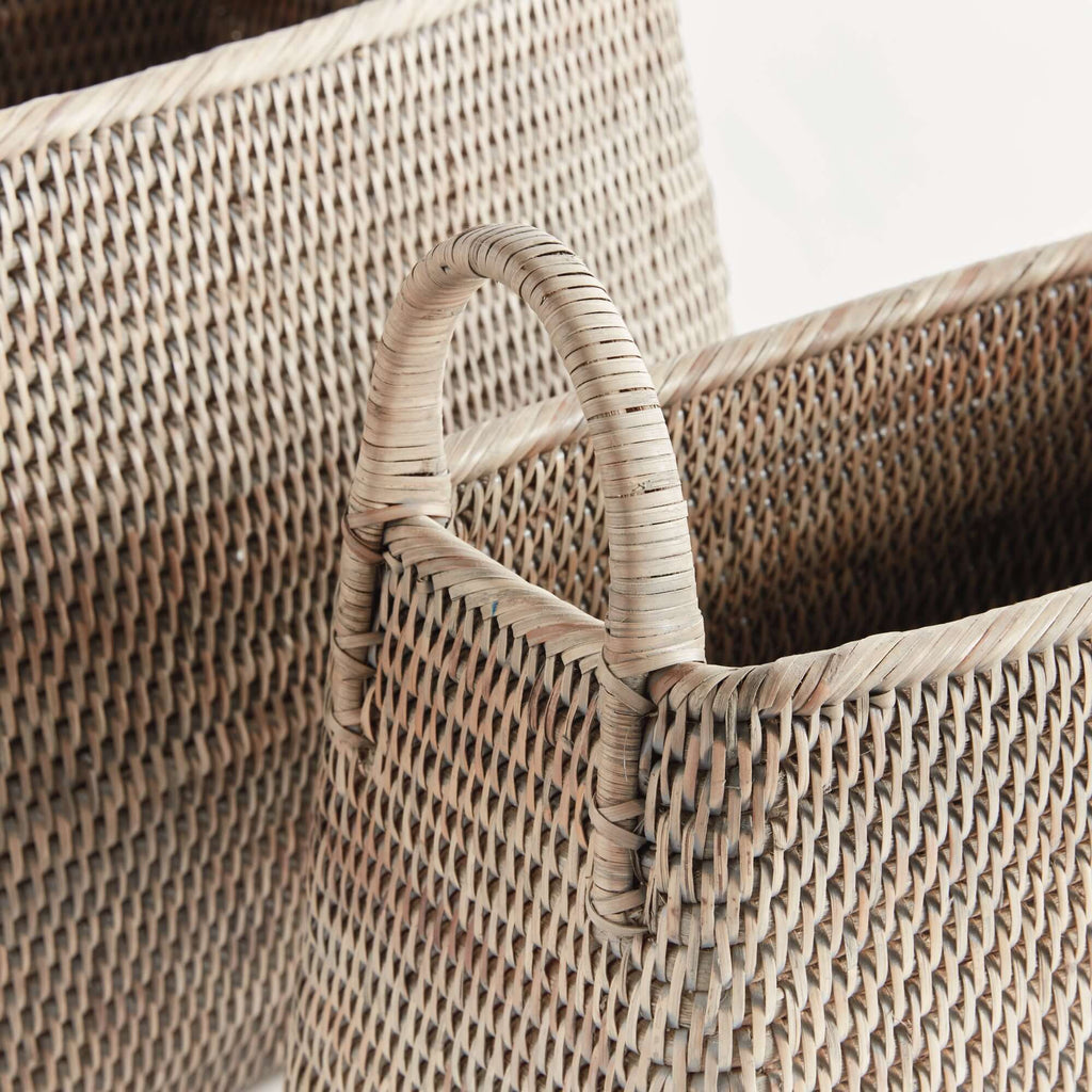 Rattan Magazine Storage Baskets (Set of 2)