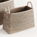 Rattan Magazine Storage Baskets (Set of 2)