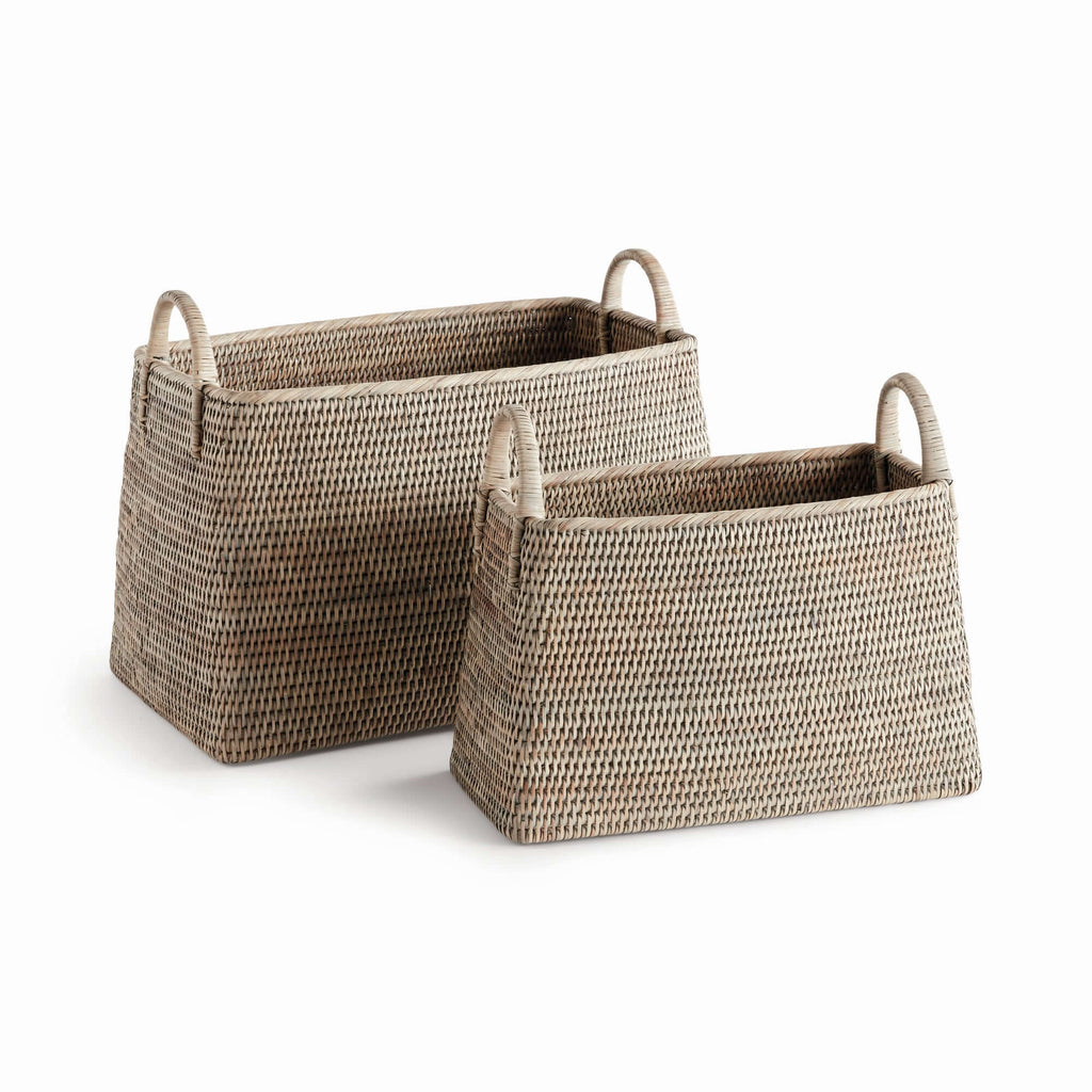 Rattan Magazine Storage Baskets (Set of 2)