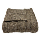 Mocha Cable Knit Alpaca Throw