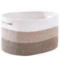 Cotton Rope Basket 3 Packs 22L Woven Storage Basket for Organizing