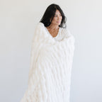 DOUBLE RUCHED FAUX FUR XL THROW BLANKETS
