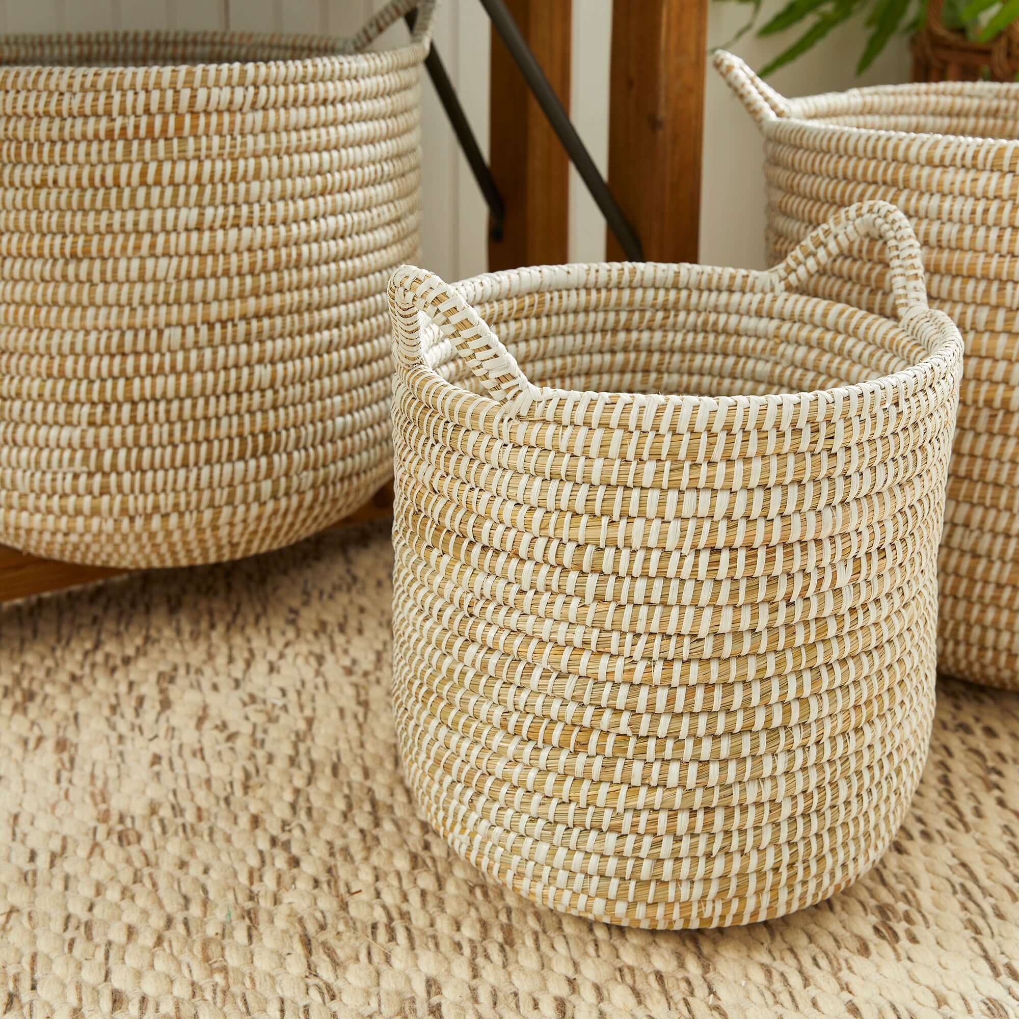 Handwoven Rivergrass Storage Baskets (Set of 3)