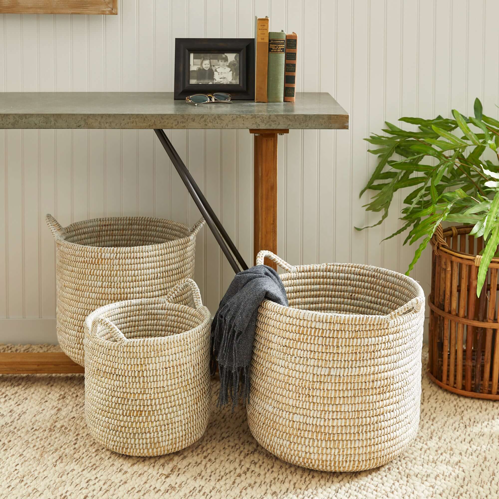 Handwoven Rivergrass Storage Baskets (Set of 3)