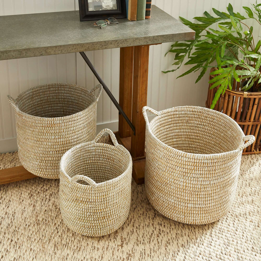 Handwoven Rivergrass Storage Baskets (Set of 3)