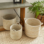 Handwoven Rivergrass Storage Baskets (Set of 3)