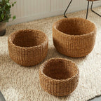 Handwoven Seagrass Storage Baskets (Set of 3)